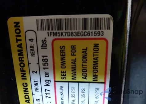 2014 Ford Explorer Xlt z USA, uszkodzony, nr VIN 1FM5K7D83EGC61593